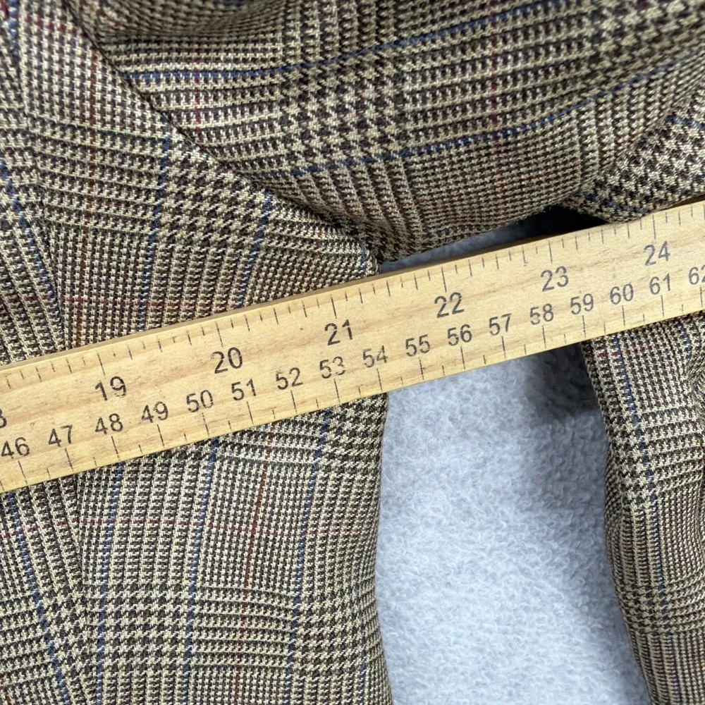 Tommy Hilfiger Blazer Mens 40‎ Brown Glen Plaid Silk Wool Sport Coat Suit Jacket